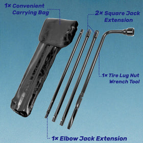 Reeauto jack handle close-up, showing robust construction and corrosion-resistant finish
