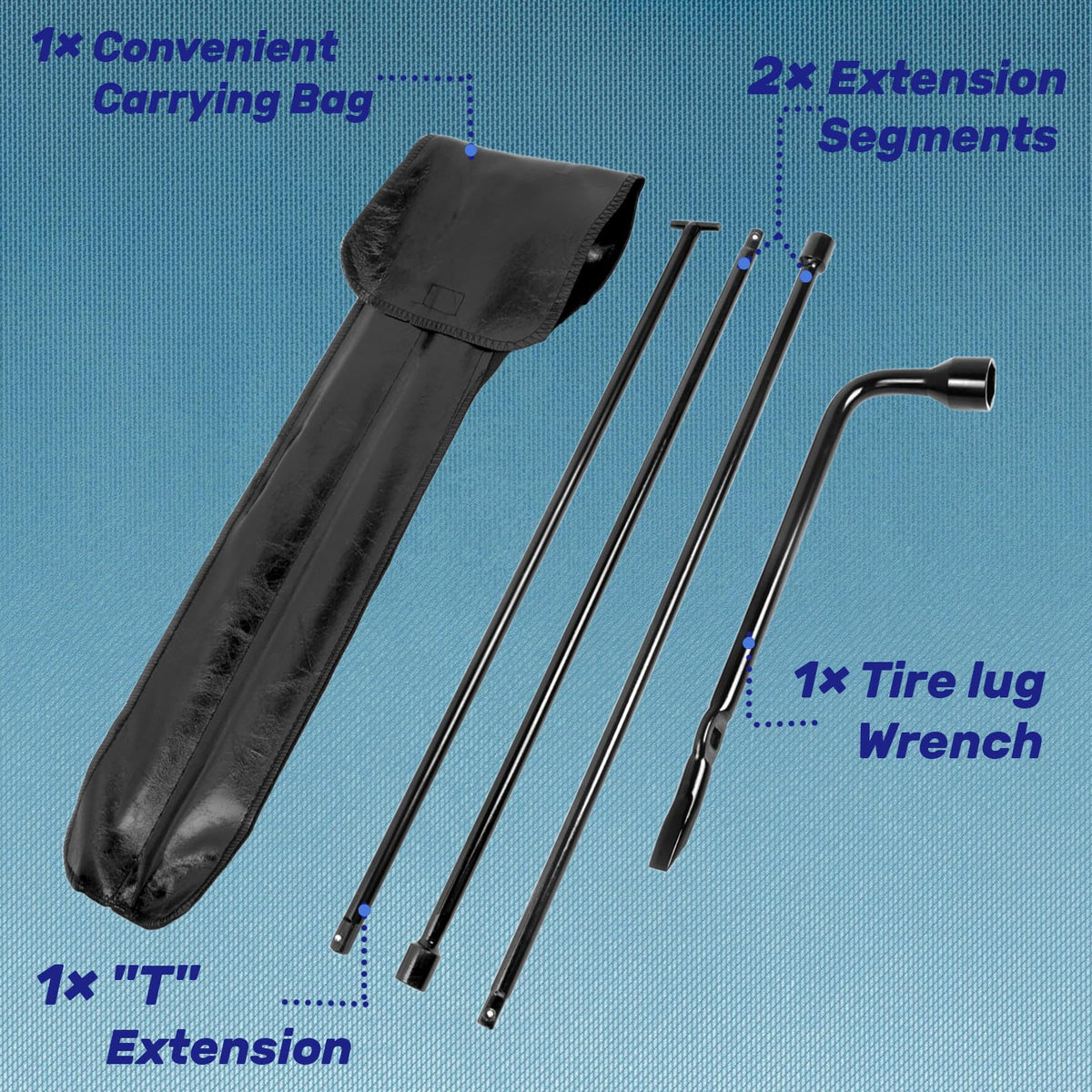 Reeauto jack handle close-up showing heavy-duty steel and ergonomic grip benefit