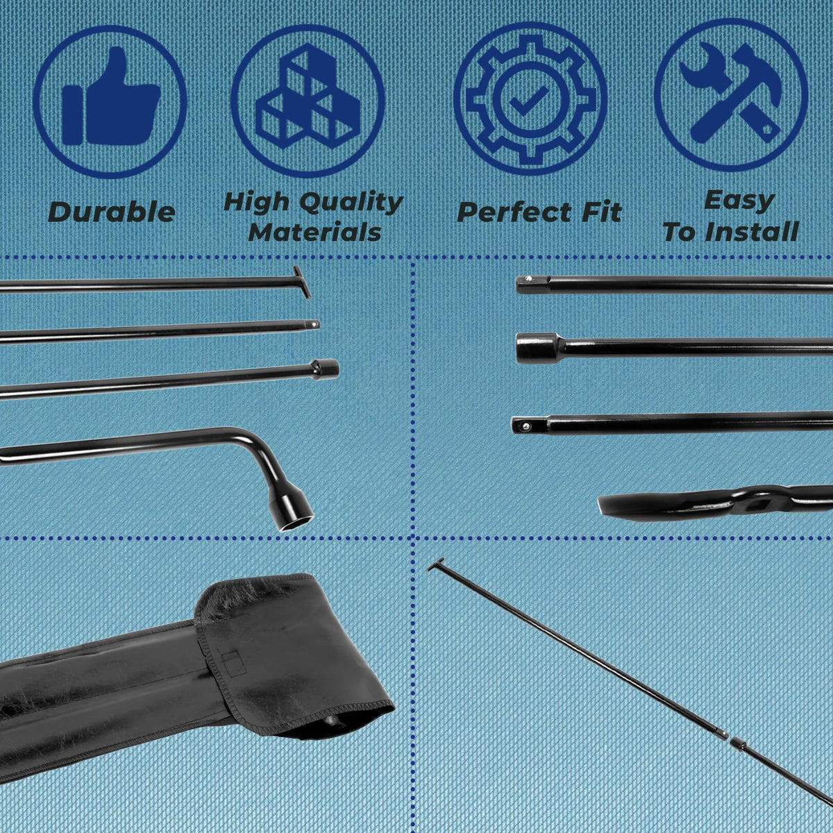 Reeauto tools in use lowering spare tire from vehicle demonstrating ease of operation