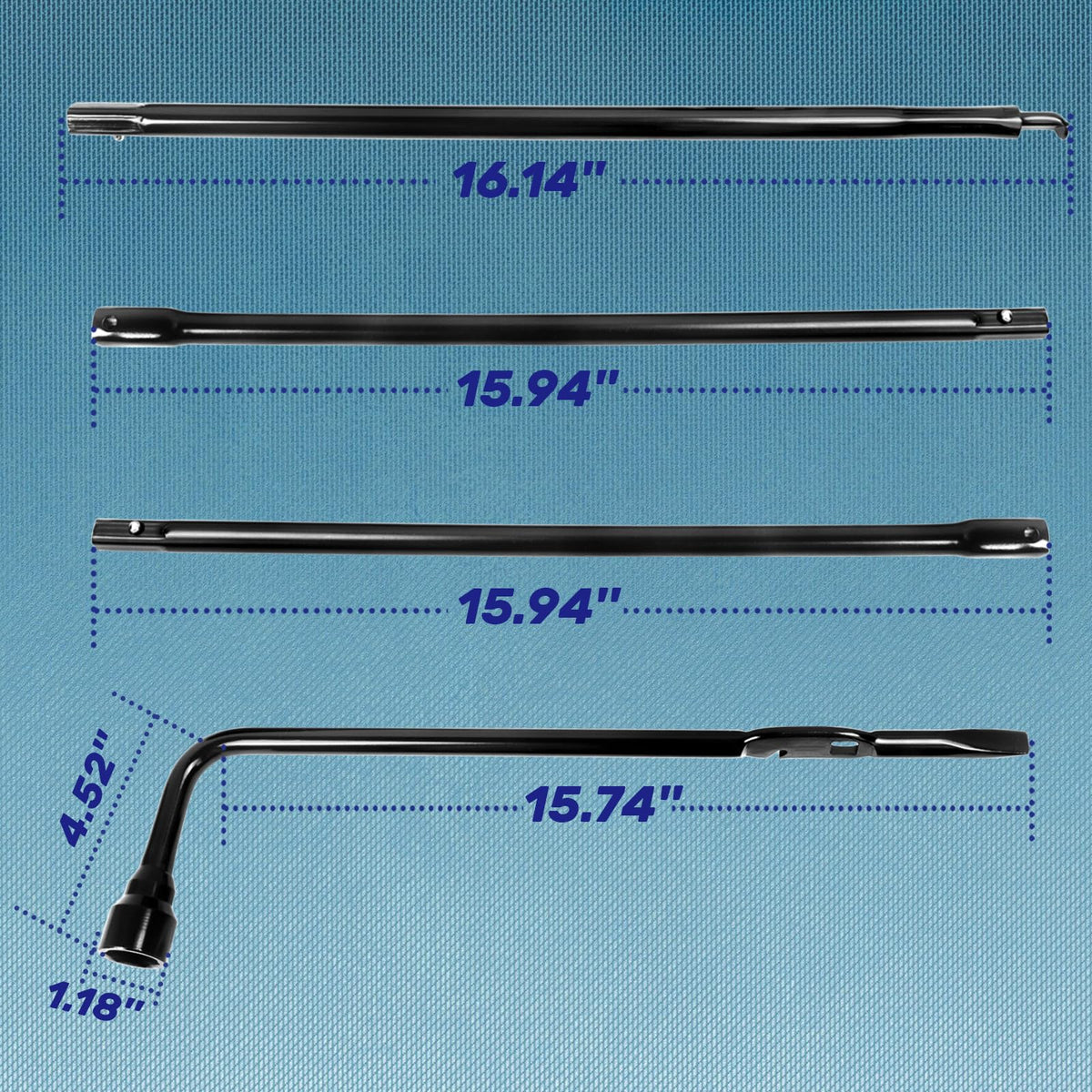 Reeauto wheel lug wrench detail, clearly showing socket fit and durable metal benefit