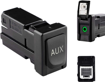 Reeoutdoor aux port front view showing jack and mounting for easy replacement