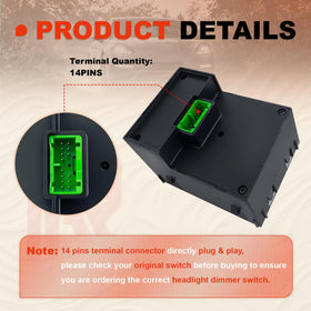 Reeoutdoor headlight switch knob and markings detail for intuitive operation