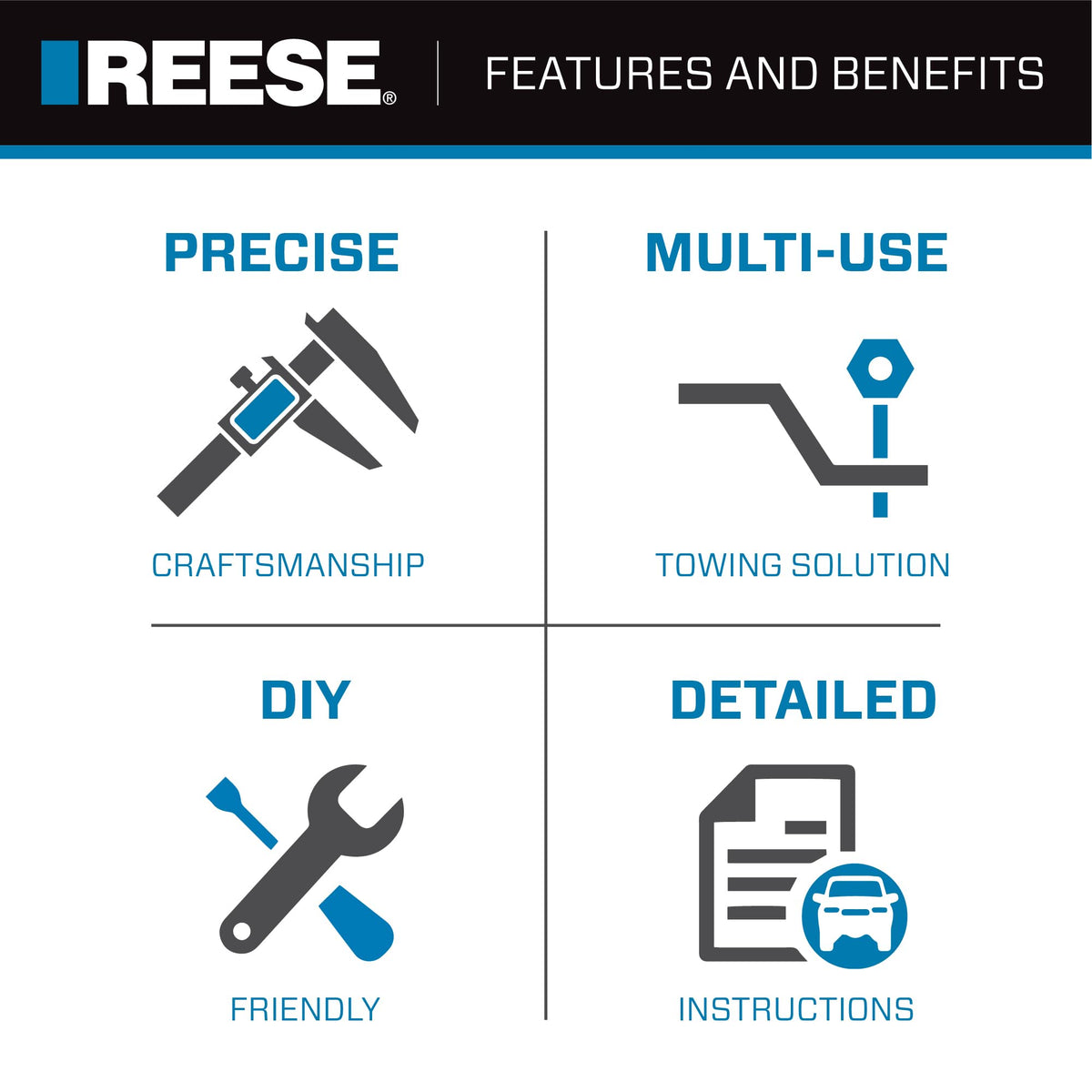 REESE safety chain installed on trailer illustrating reliable backup connection while towing