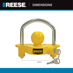 REESE close-up of steel locking bar and shackle resisting prying and drills
