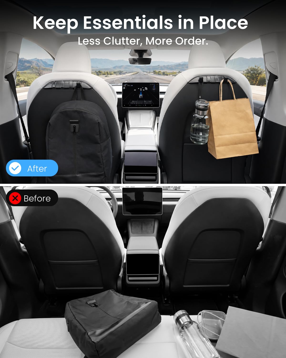 REEVAA folded flat against seat back showing low-profile safety benefit