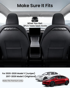 REEVAA in Tesla rear seat lifestyle shot showing tidy cabin and practical benefit