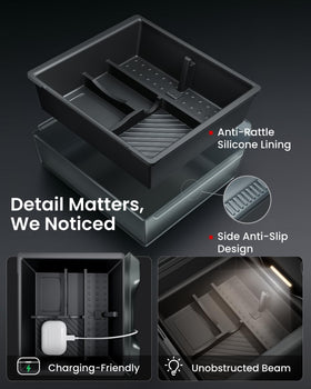 REEVAA magnetic hidden storage box open securing valuables under armrest