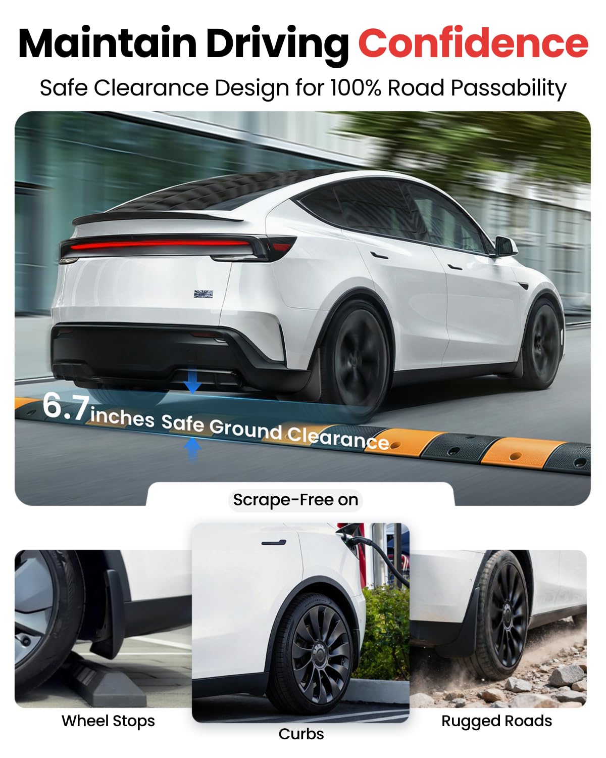 REEVAA mud flap deflecting road spray and protecting paint in rain
