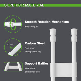 Reggory rods next to ruler displaying 15.8–27.6 inch range, verifies fit benefit