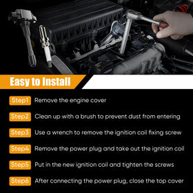 Reilauto coils and plugs installed in engine bay illustrating restored ignition reliability