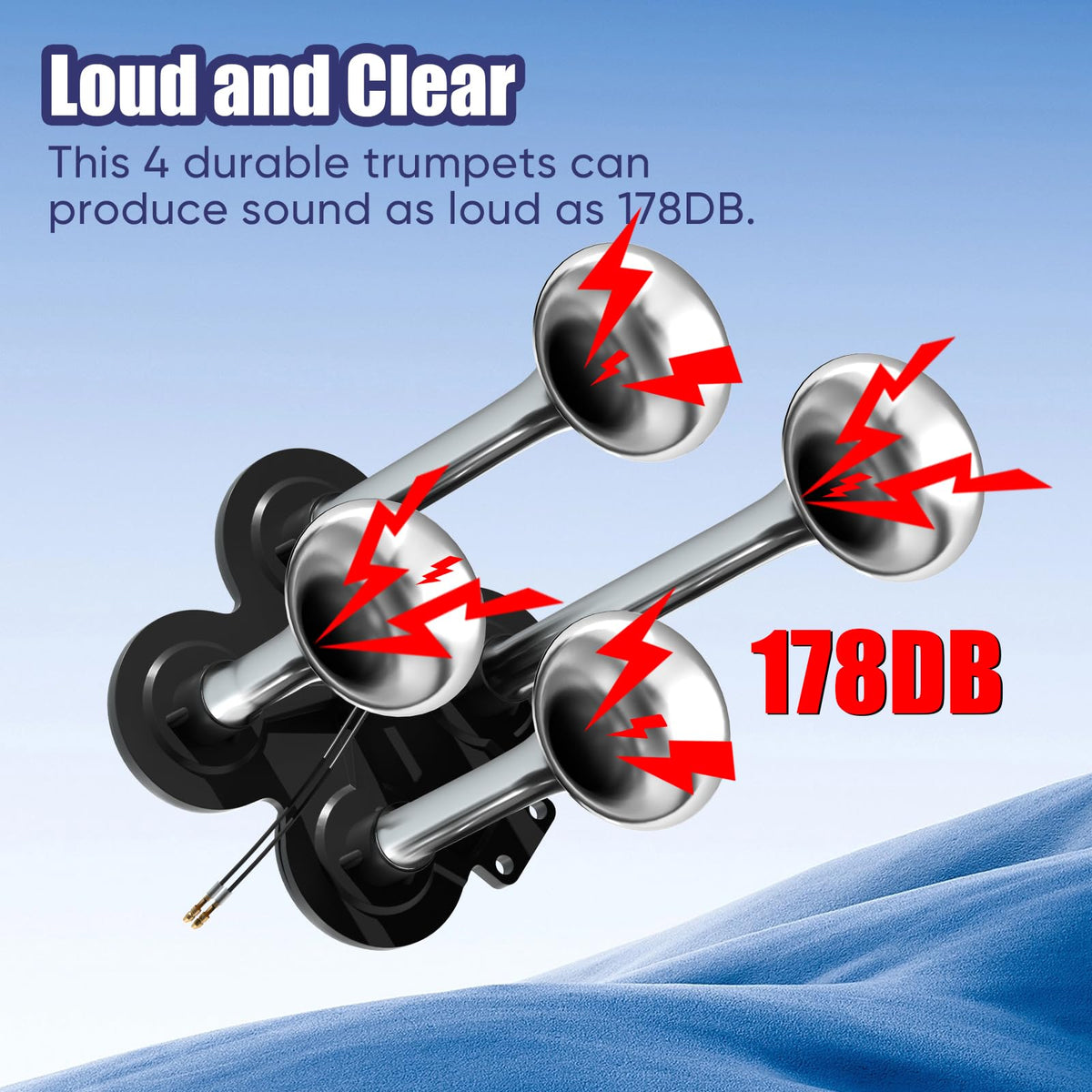 Reilauto horn kit mounted on truck demonstrating strong audible presence
