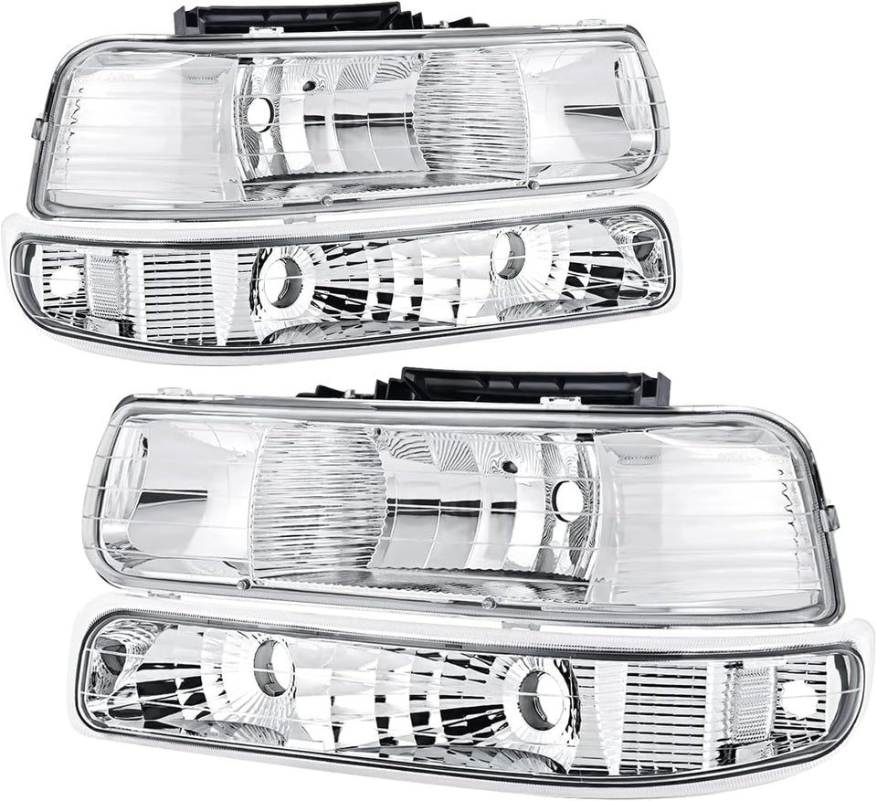 Reinko front view of both headlight assemblies showing exact OE-style fit
