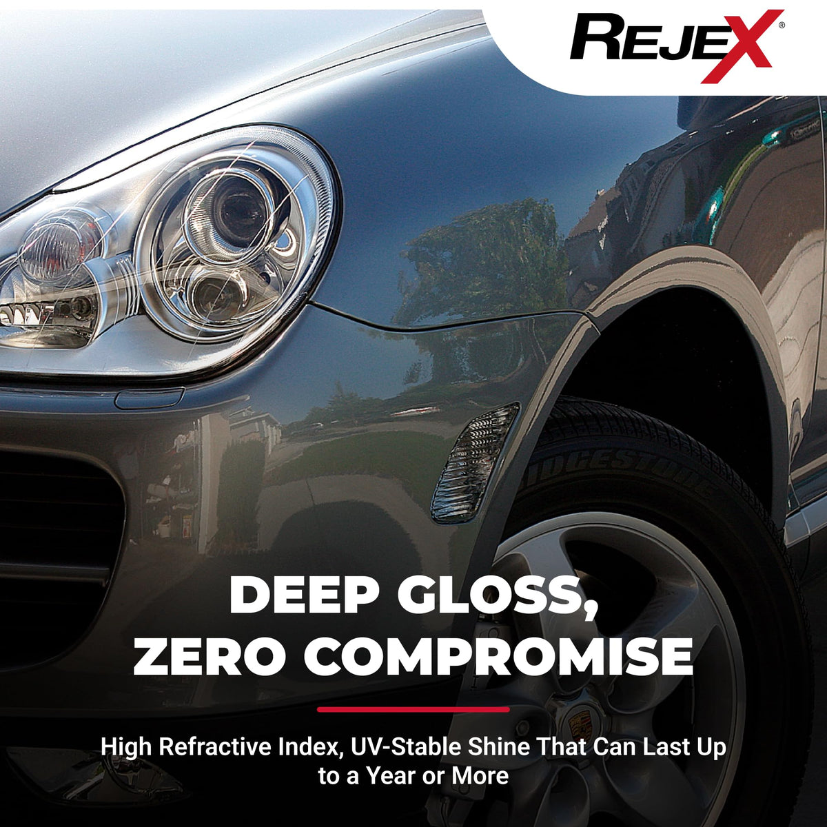 RejeX-treated car with deep gloss showing long-lasting shine benefit