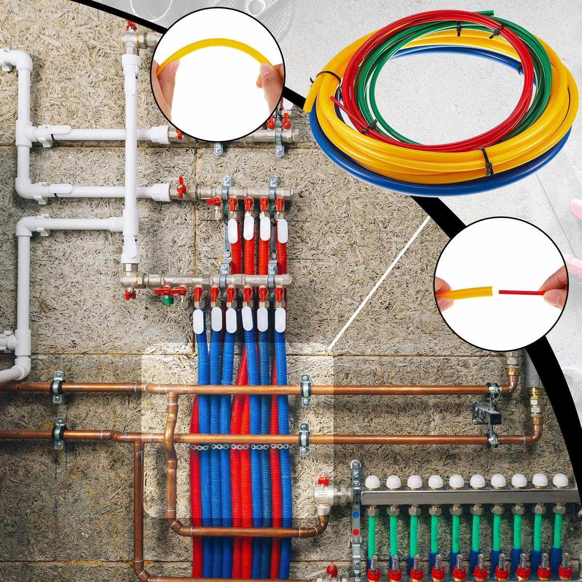 Relaxweex built-in bending guide in use preventing kinks during installation