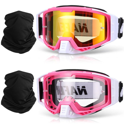 Relaxweex pink-frame front view showing full goggle protection and style