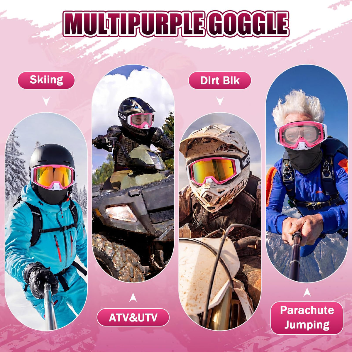 Relaxweex goggles fitted to helmet illustrating compatibility and stability