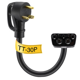 Relaxweex adapter front view showing plug and cord, durable and compact