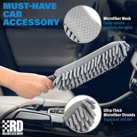 Relentless Drive close-up of microfiber chenille head capturing dust effectively