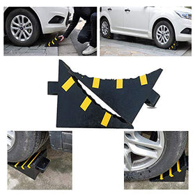 RELIANCER chocks beside an RV in driveway showing practical use for travel safety benefit