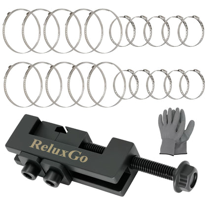 ReluxGo clamp tool front view showing compact design and precise control