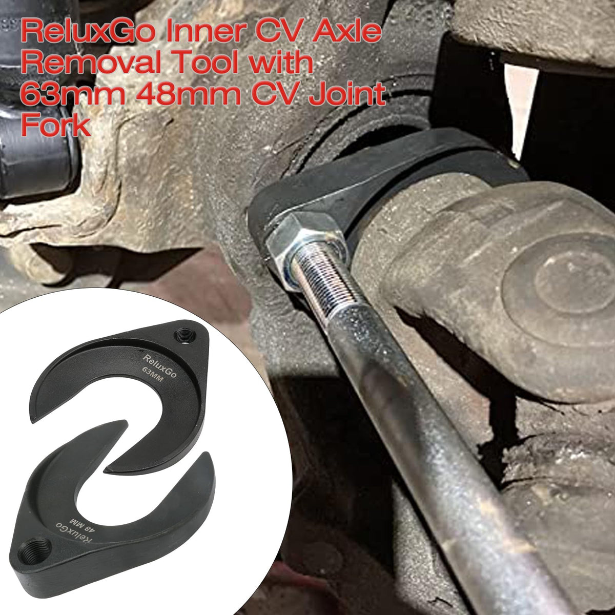 ReluxGo extension pole and matching nut detail demonstrating secure thread engagement and extended reach