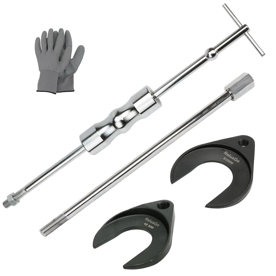 ReluxGo front view of slide hammer kit showing durable steel construction and organized layout for quick access