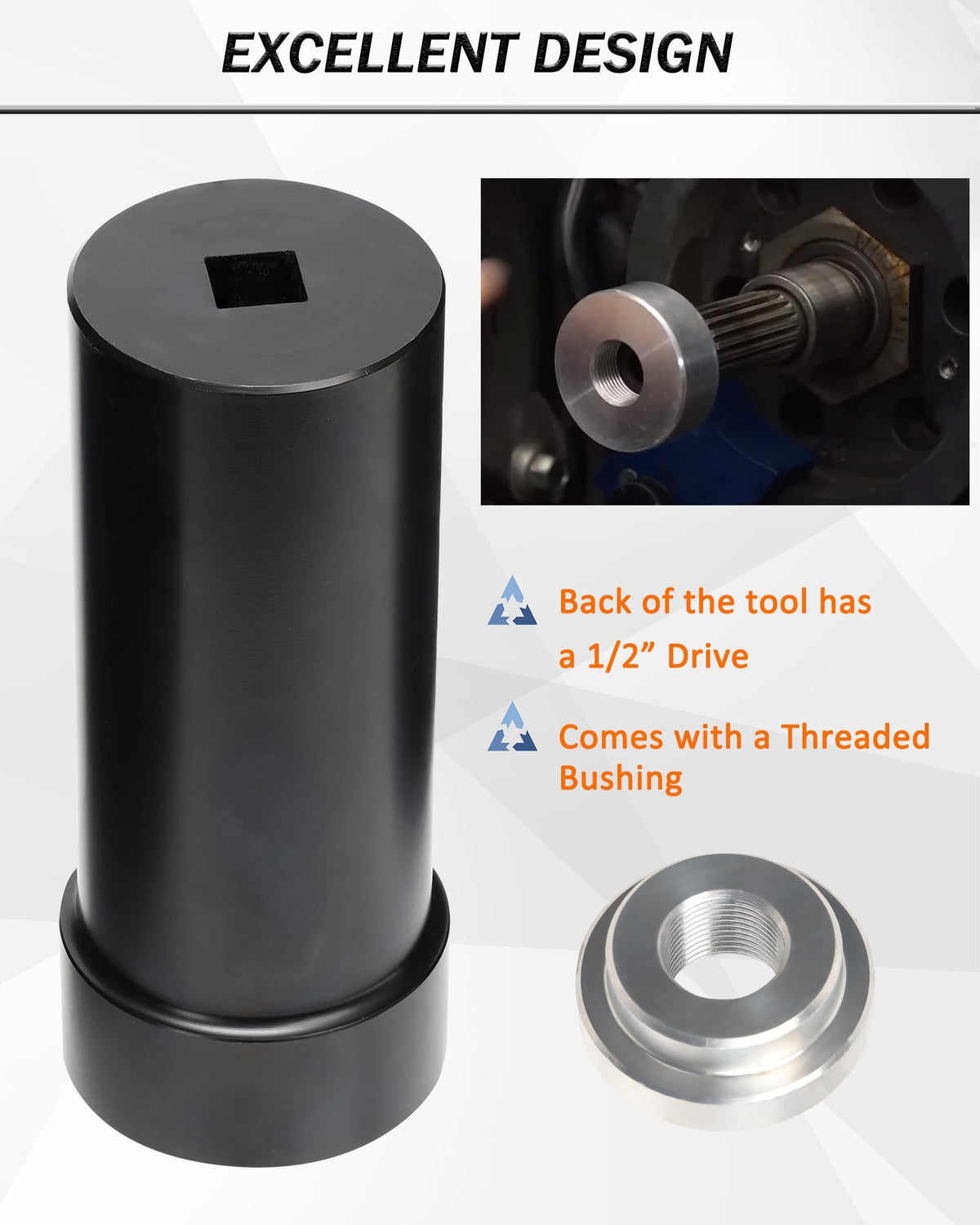 ReluxGo socket installed on Harley transmission for safe pulley removal
