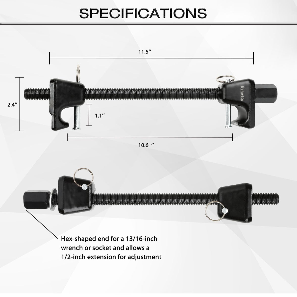 ReluxGo compressor in use on a MacPherson strut illustrating controlled spring compression
