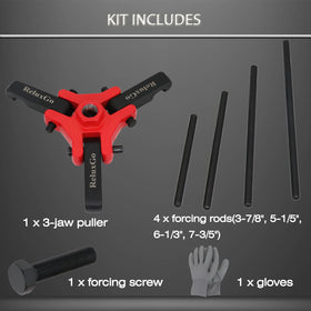 ReluxGo forcing rods laid out to show four lengths for versatile reach