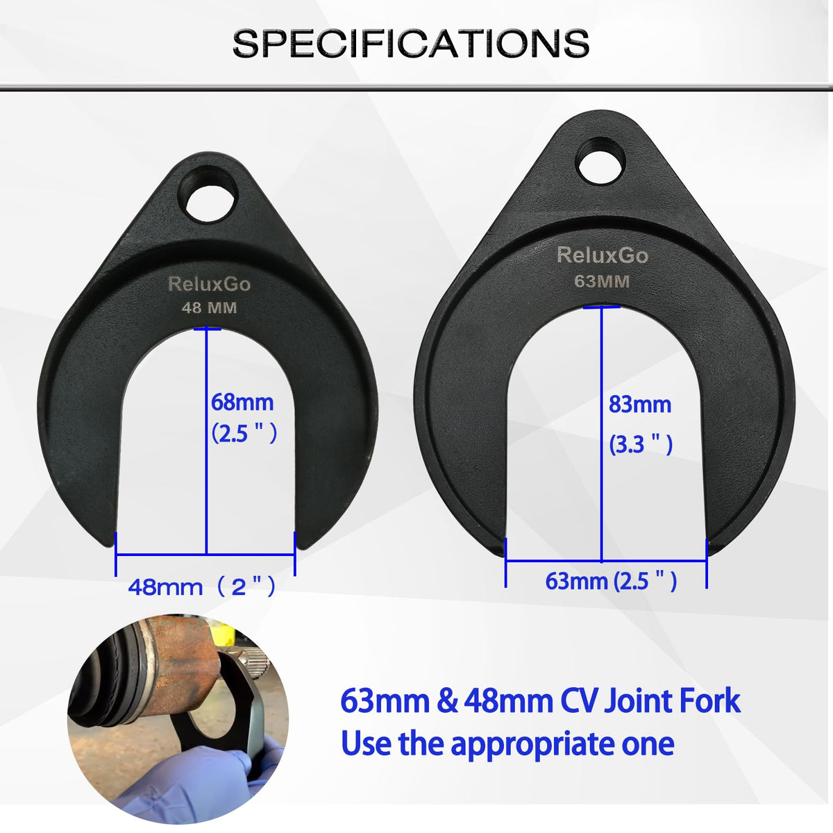 ReluxGo size comparison with ruler showing 2-inch and 2.5-inch opening compatibility for fit verification