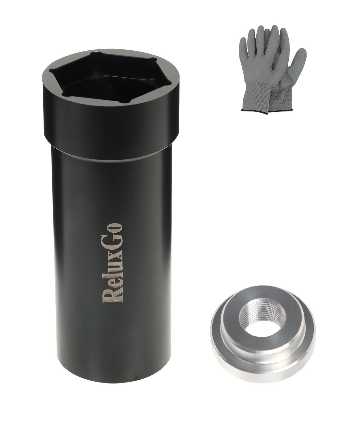 ReluxGo socket beside ratchet showing scale and practical compatibility