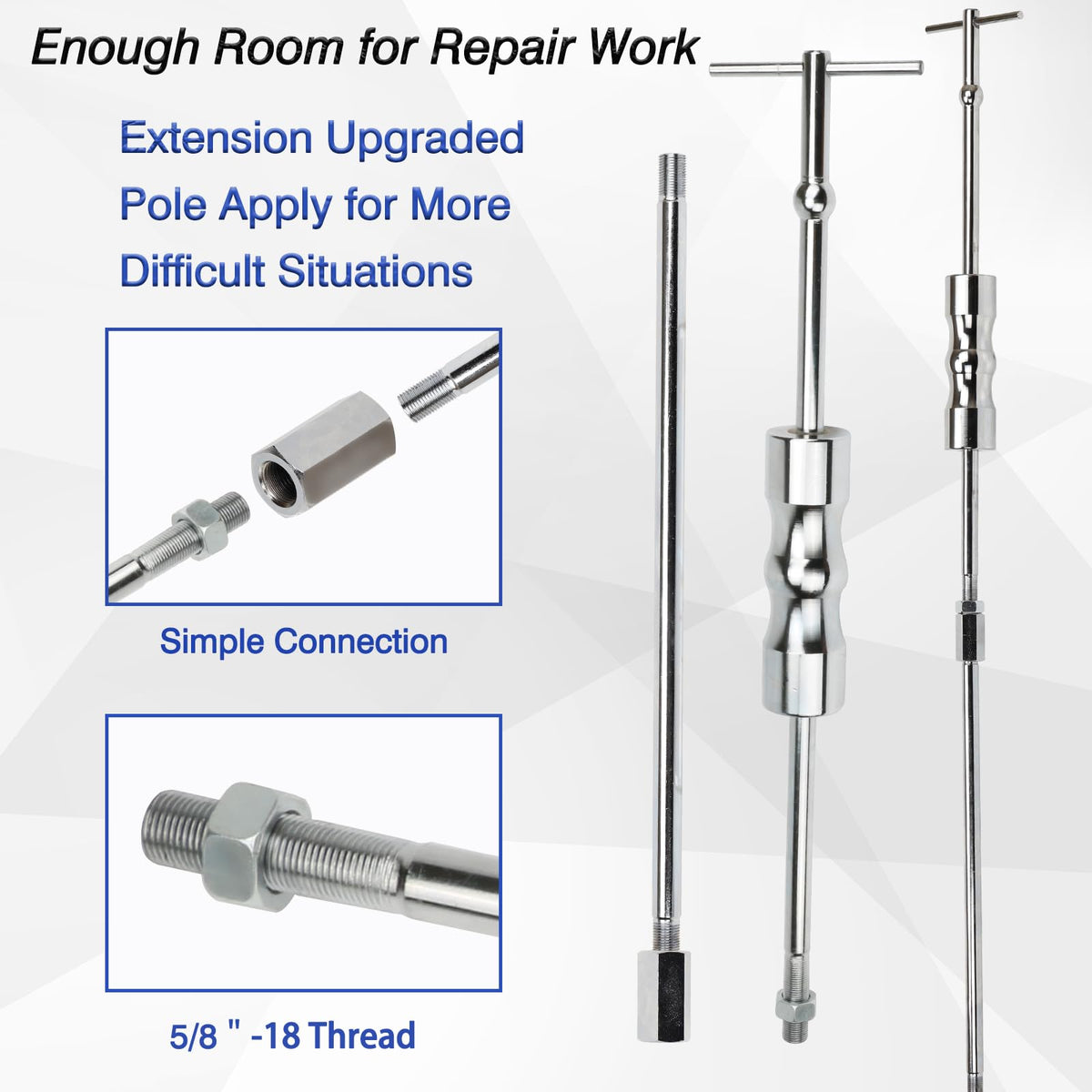 ReluxGo slide hammer in use pulling an inner CV axle illustrating controlled impact removal and transmission protection
