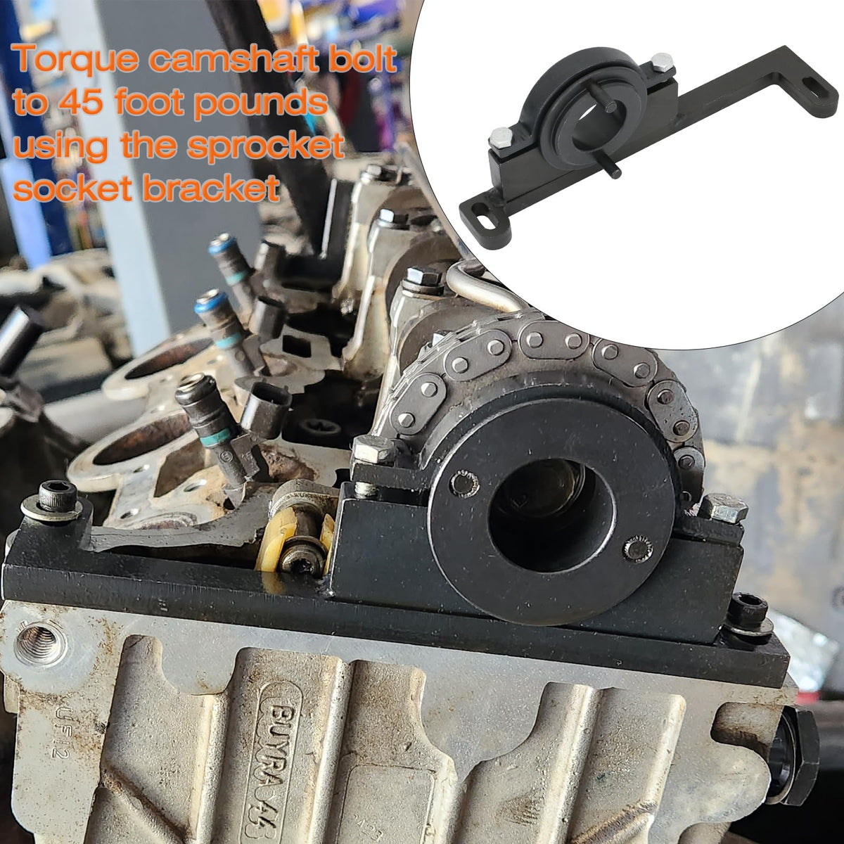 ReluxGo tool engaged on Ford 4.0L V6 showing precise camshaft alignment benefit