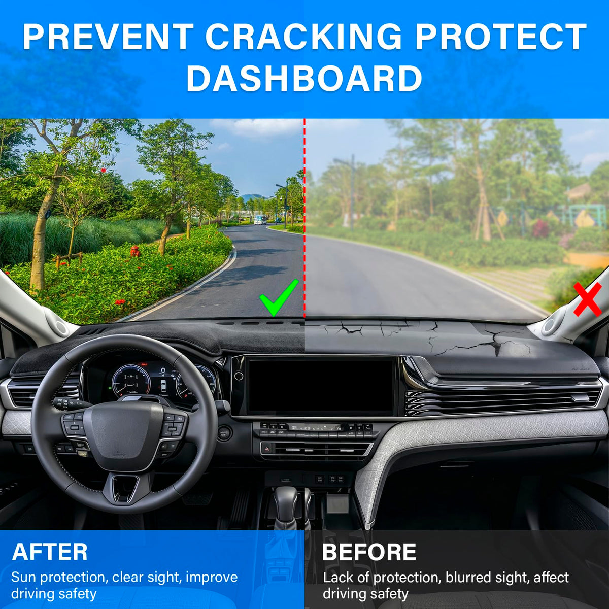 REMOCH in-car installed on Camry demonstrating reduced windshield glare
