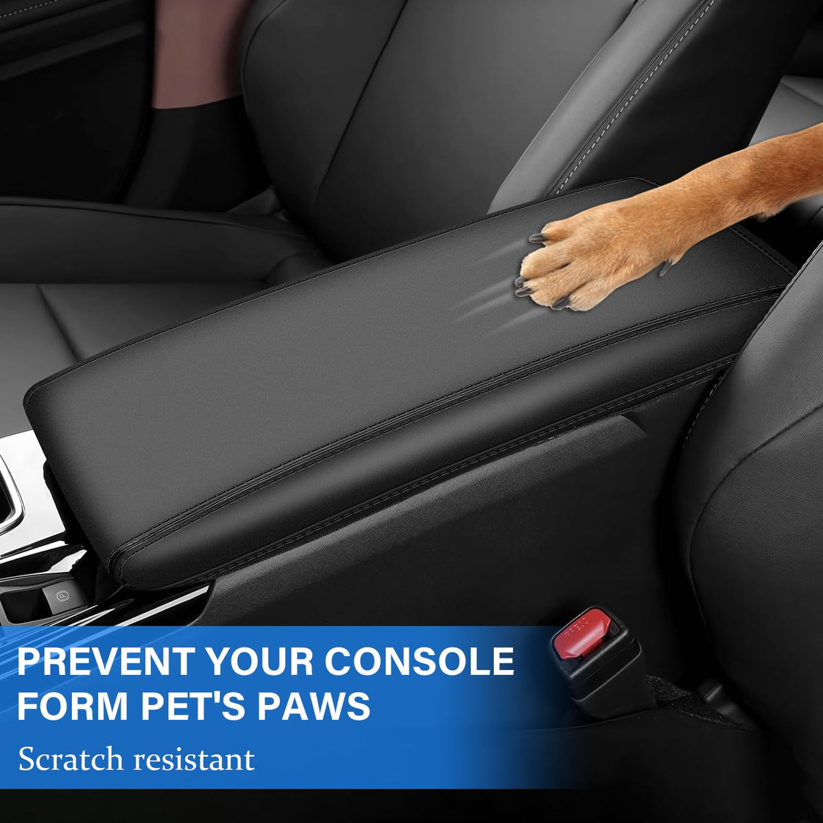 REMOCH armrest cover being installed in a Camry demonstrating simple fitment