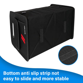 REMOCH close-up of stitched non-slip velcro base preventing sliding in trunk