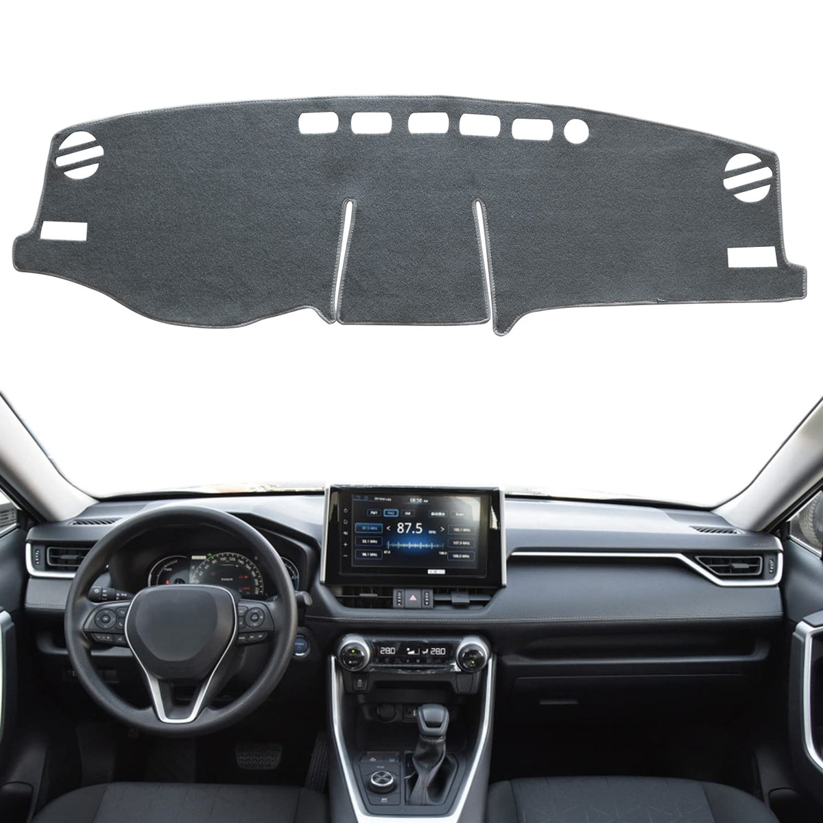 REMOCH front view showing dash cover fit and low-glare finish benefit