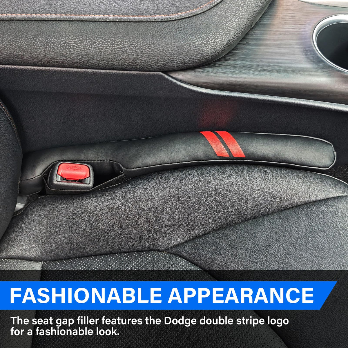 REMOCH close-up of Dodge double stripe logo adding branded style
