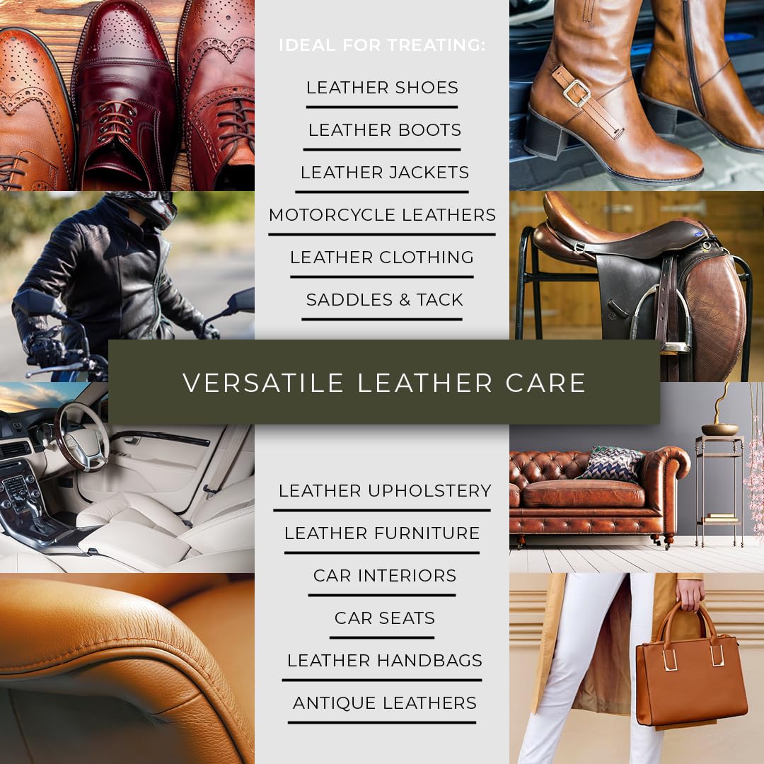 Renapur on leather sofa showing size scale and coverage benefit