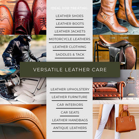 Renapur on leather sofa showing size scale and coverage benefit