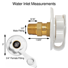 Renator inlet installed on RV exterior demonstrating secure hookup and easy access