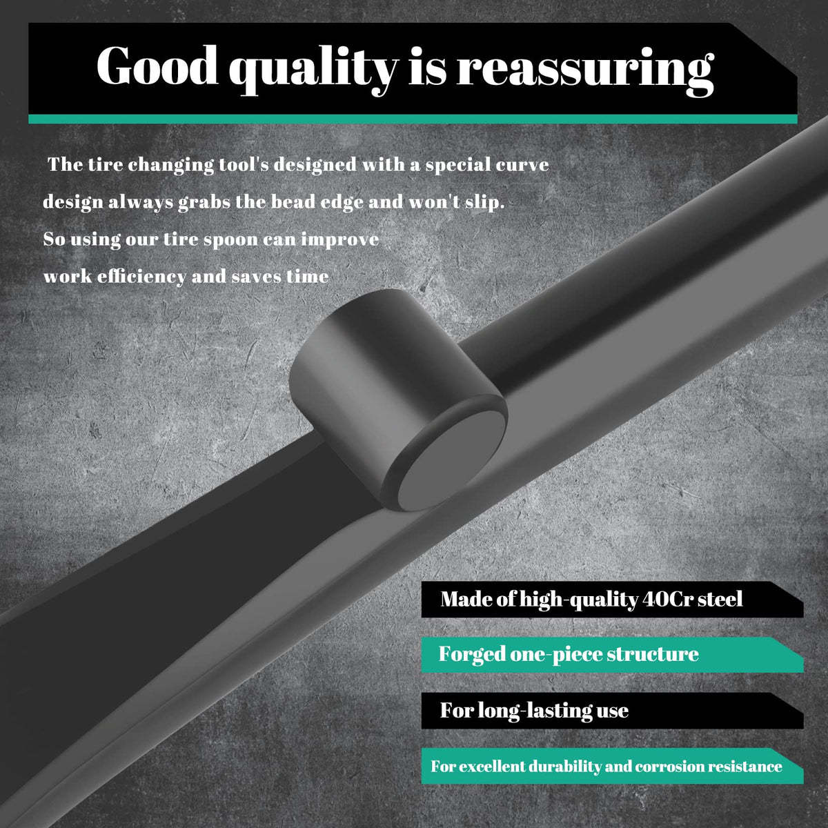 Rendasun angled demount spoon detail easing bead separation for faster tire removal benefit