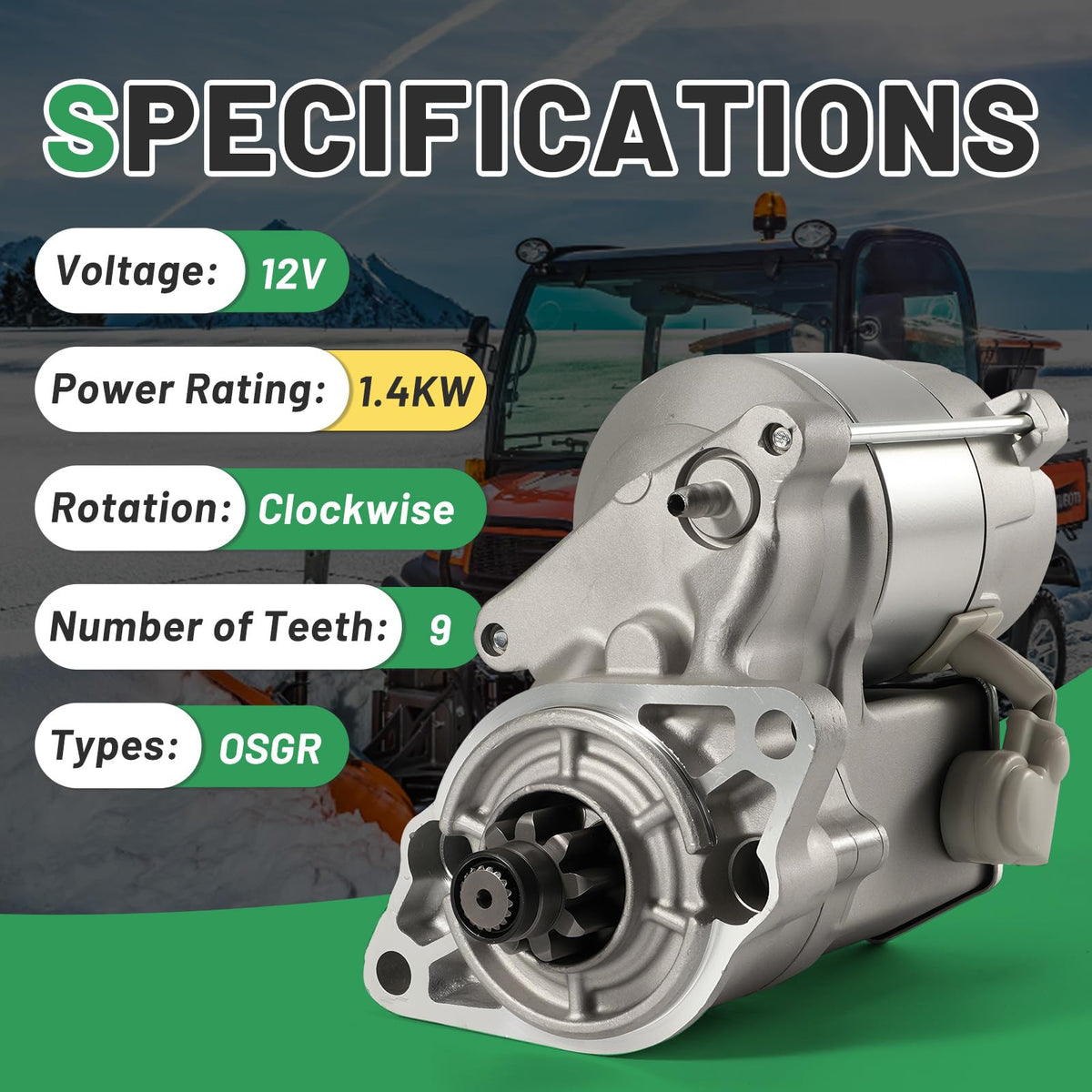 Rendrox starter side mounting flange showing bolt-in alignment advantage