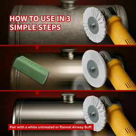 Renegade Products G16 applied to buffing wheel demonstrating efficient transfer and finish