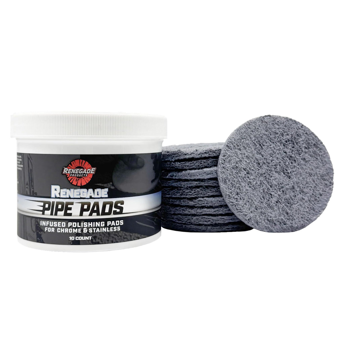 Renegade pad front view showing ready-to-use finish and fast polishing benefit