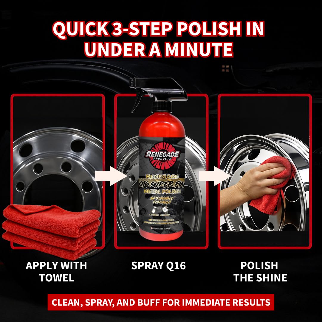 Renegade Products Q16 close-up of polish texture highlighting fine abrasives benefit