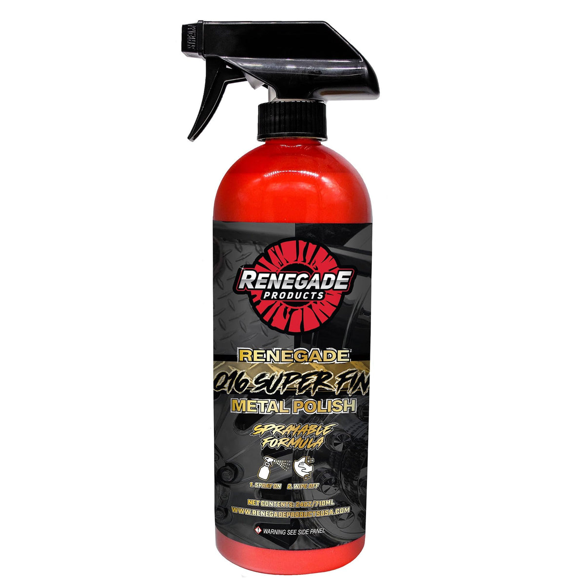 Renegade Products Q16 front packaging showing 16 oz bottle and label benefit