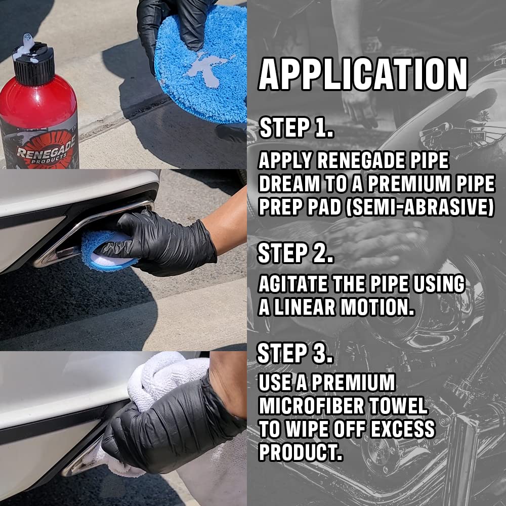 Renegade Products before and after exhaust showing restored shine