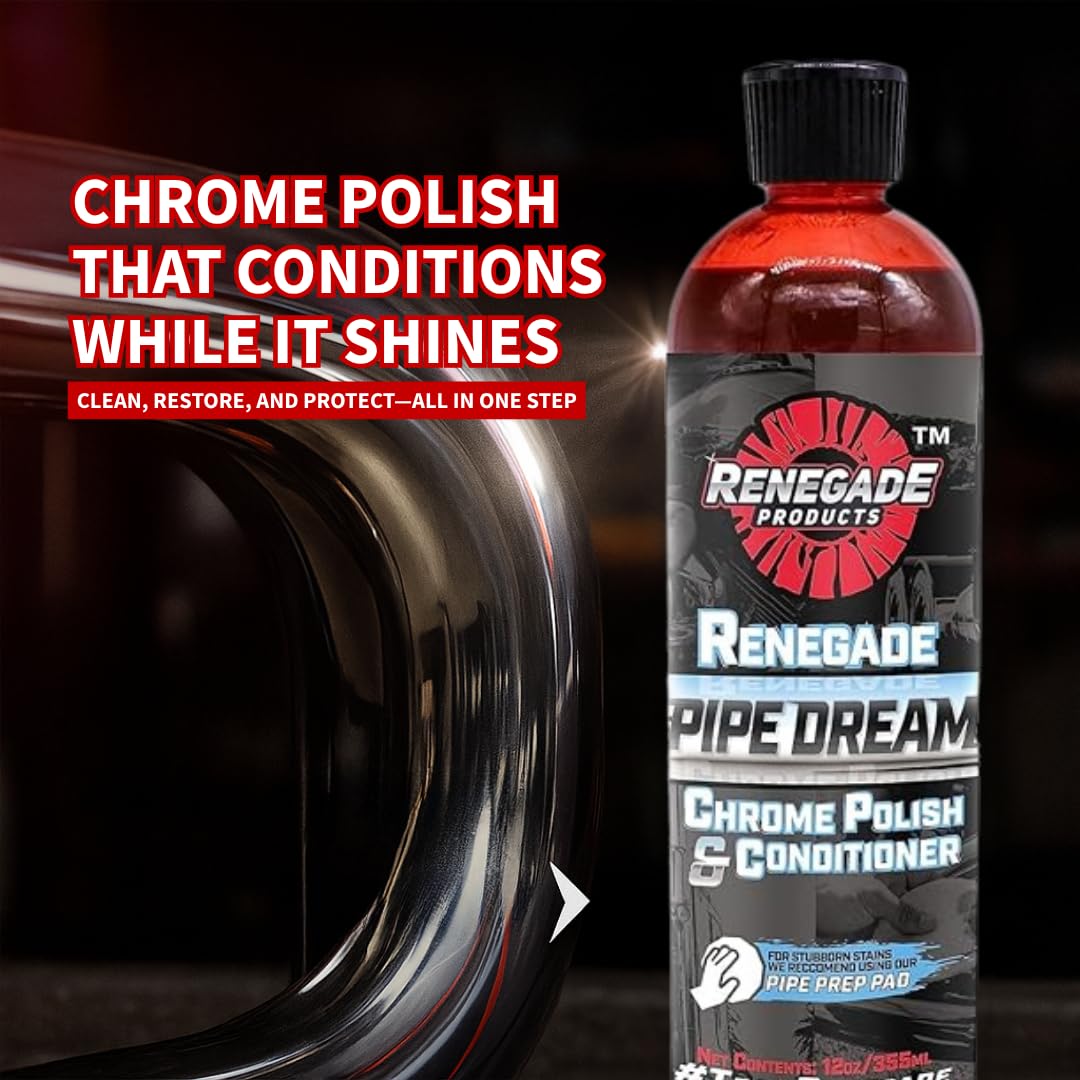 Renegade Products buffed chrome detail showing enhanced gloss and protection