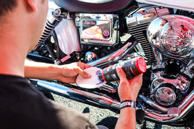 Renegade Products used on a motorcycle stack illustrating improved appearance